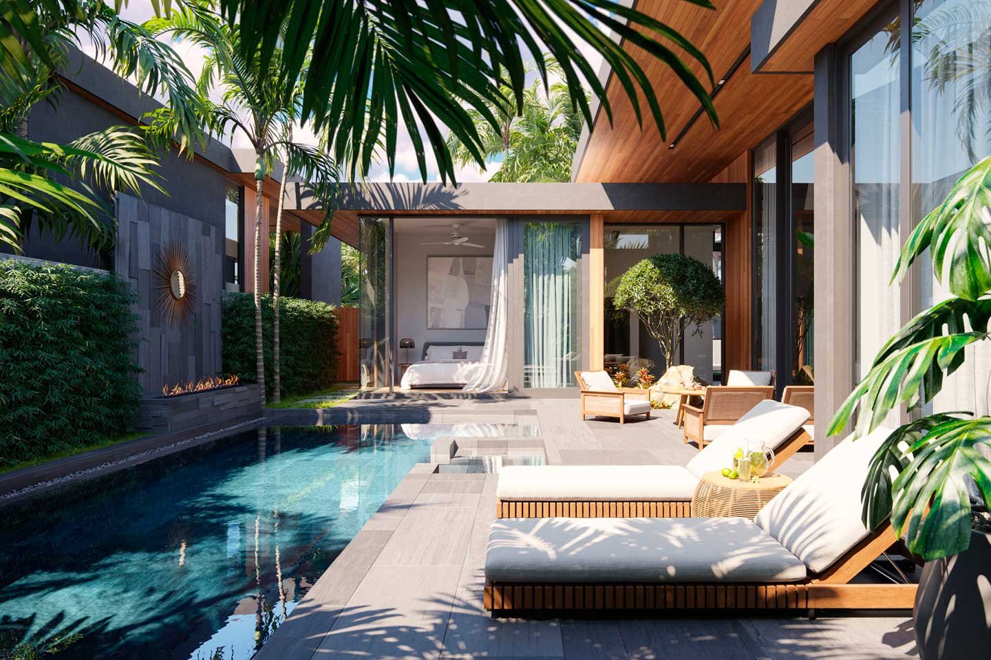 v292-04 Single-Storey 3-Bedroom Lakeside Pool Villa in Bangtao Phuket