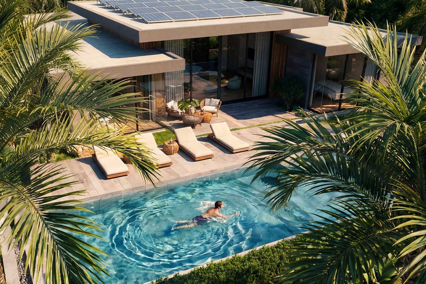 v292-27 Single-Storey 3-Bedroom Lakeside Pool Villa in Bangtao Phuket