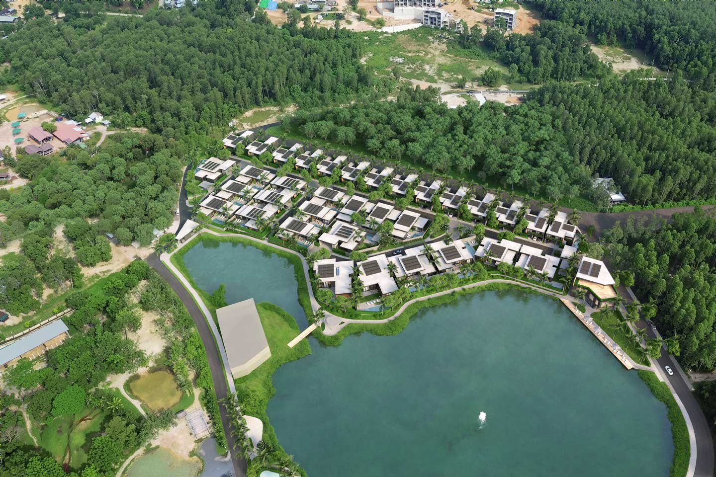 v292-32 Single-Storey 3-Bedroom Lakeside Pool Villa in Bangtao Phuket