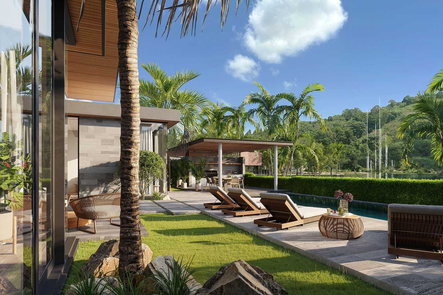 v293-04 Generous 4-Bedrooms Lakeside Villa in Bangtao Phuket