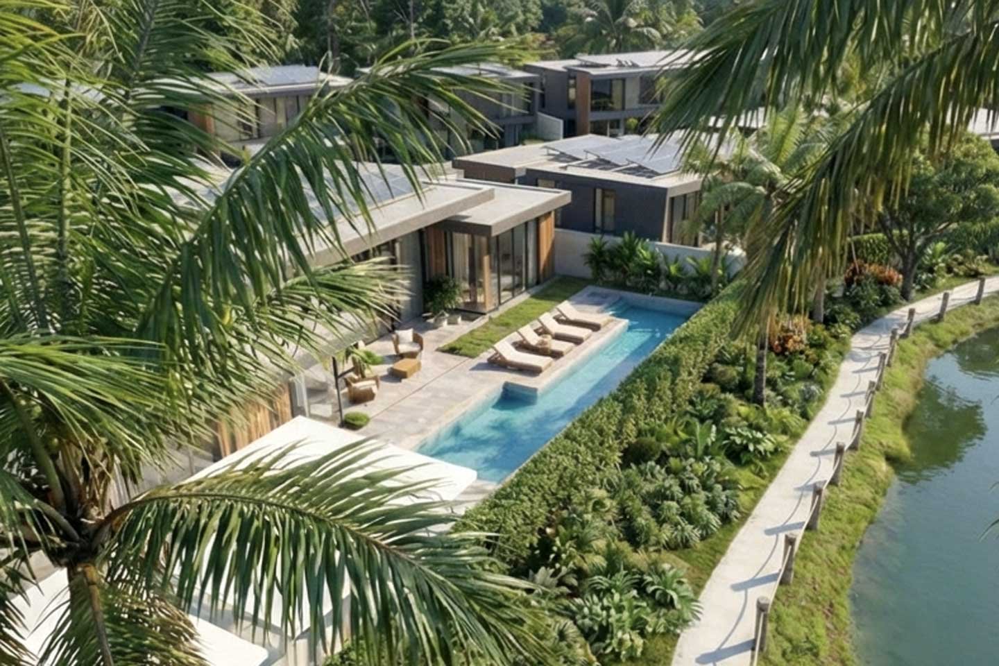 v293-18 Generous 4-Bedrooms Lakeside Villa in Bangtao Phuket