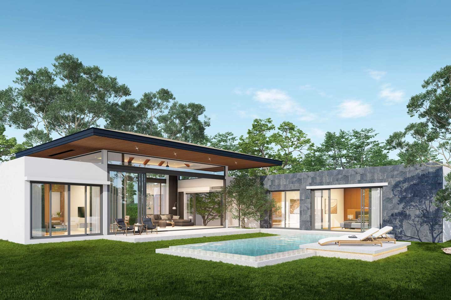 V299-01 Modern 2-Bedroom Pool Villa with Peaceful Setting in Thalang