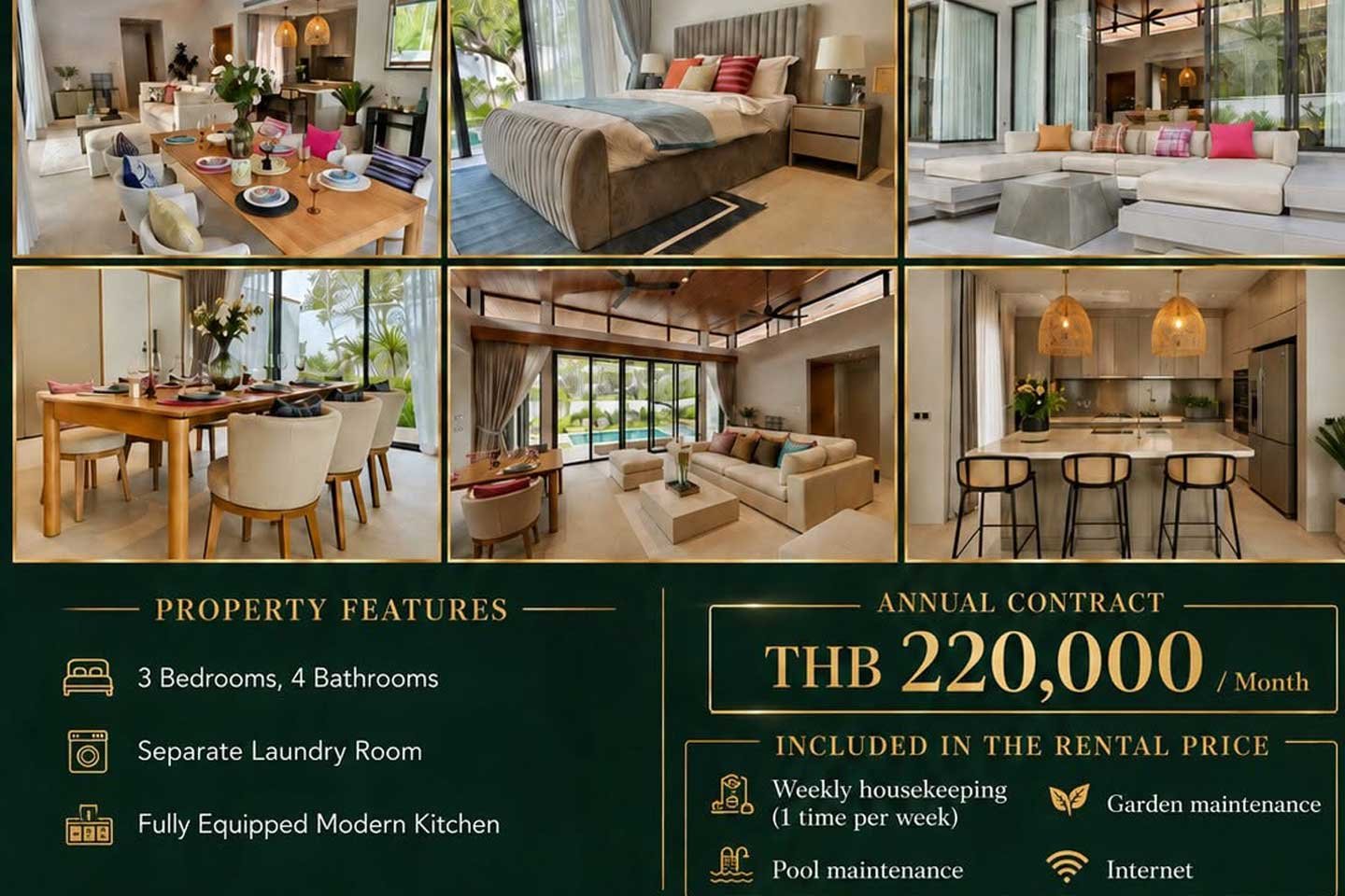 Modern Loft-Style 3-Bedroom Private Pool Villa in Cherngtalay