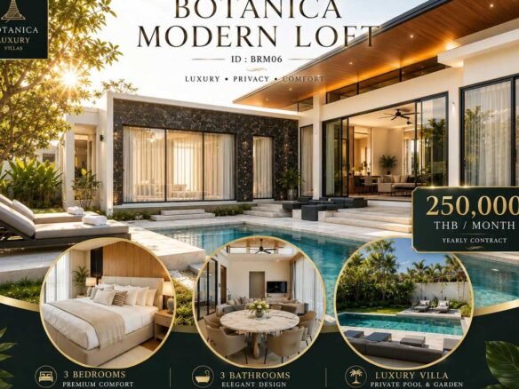 Refined Modern Loft 3-Bedroom Villa in Si Sunthon